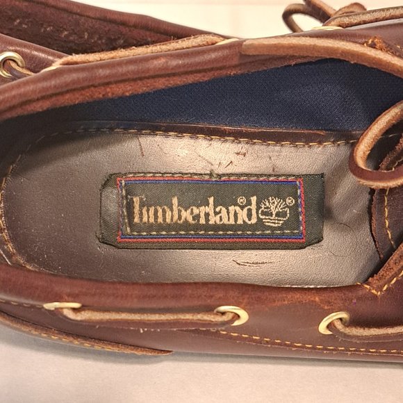 Timberland Brown Leather Boat Shoes - Picture 6 of 9